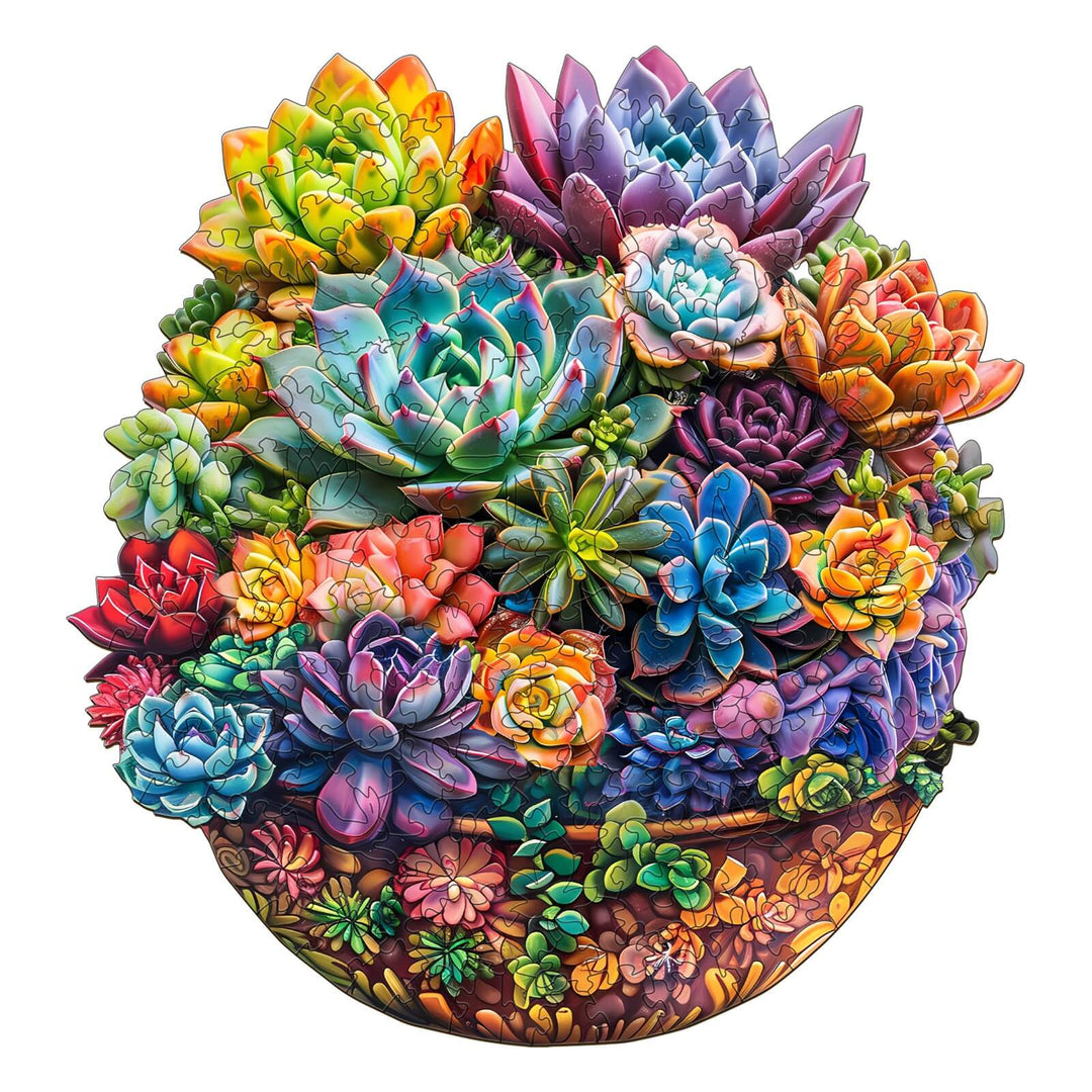 Succulent in pot Wooden Jigsaw Puzzle - By Woodbests