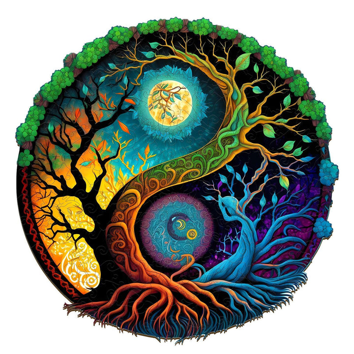 Yin Yang & Tree of Life - 3 Wooden Jigsaw Puzzle-Woodbests