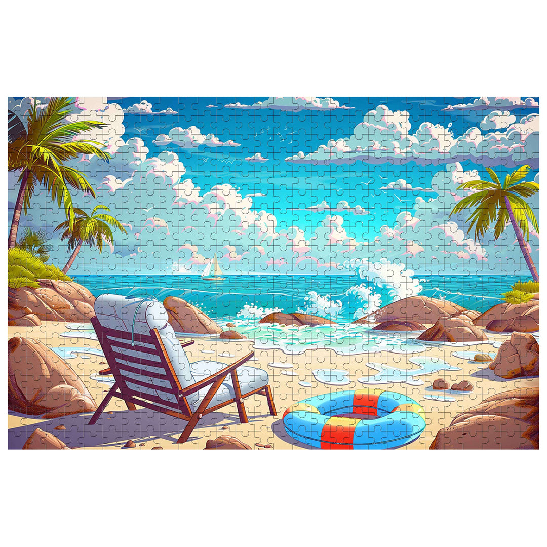 Relaxing Beach 500 / 1000 Piece Puzzle - By Woodbests