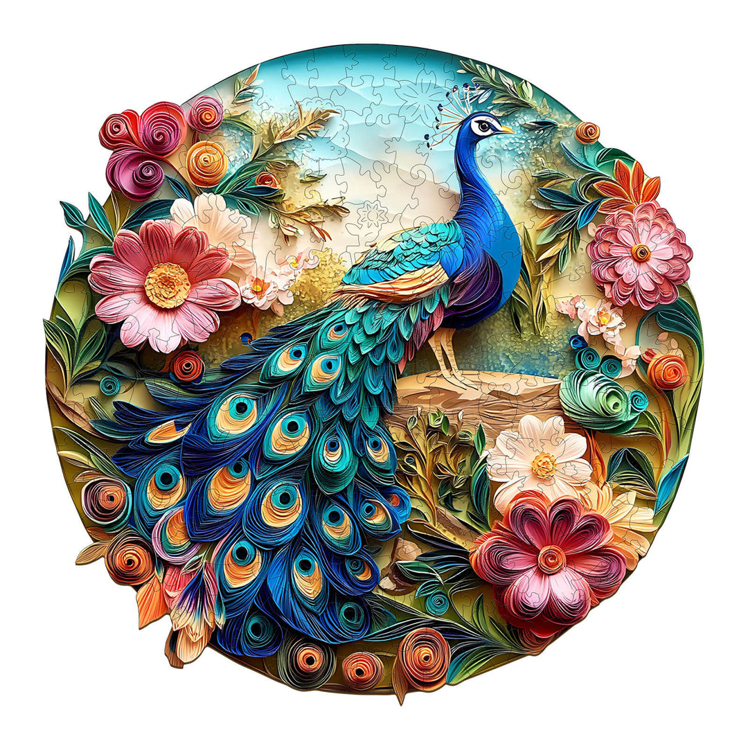 3D Colorful Peacock Wooden Jigsaw Puzzle - By Woodbests