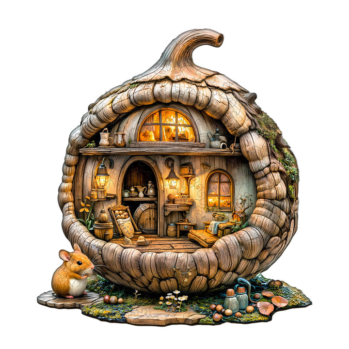 Acorn mouse Wooden Jigsaw Puzzle