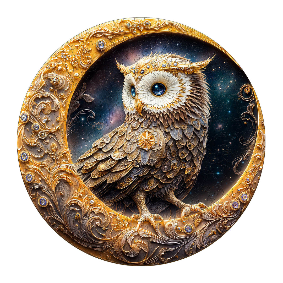 Mond-Eule Holzpuzzle