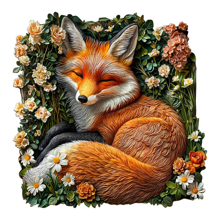 Fuchs-im-Gras-Holzpuzzle