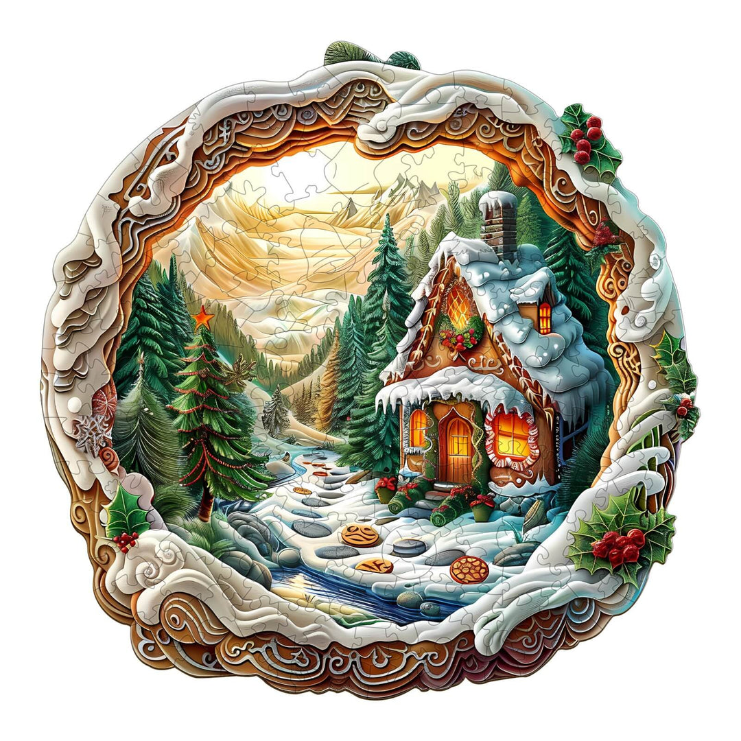 3D Christmas House-1 Wooden Jigsaw Puzzle - By Woodbests