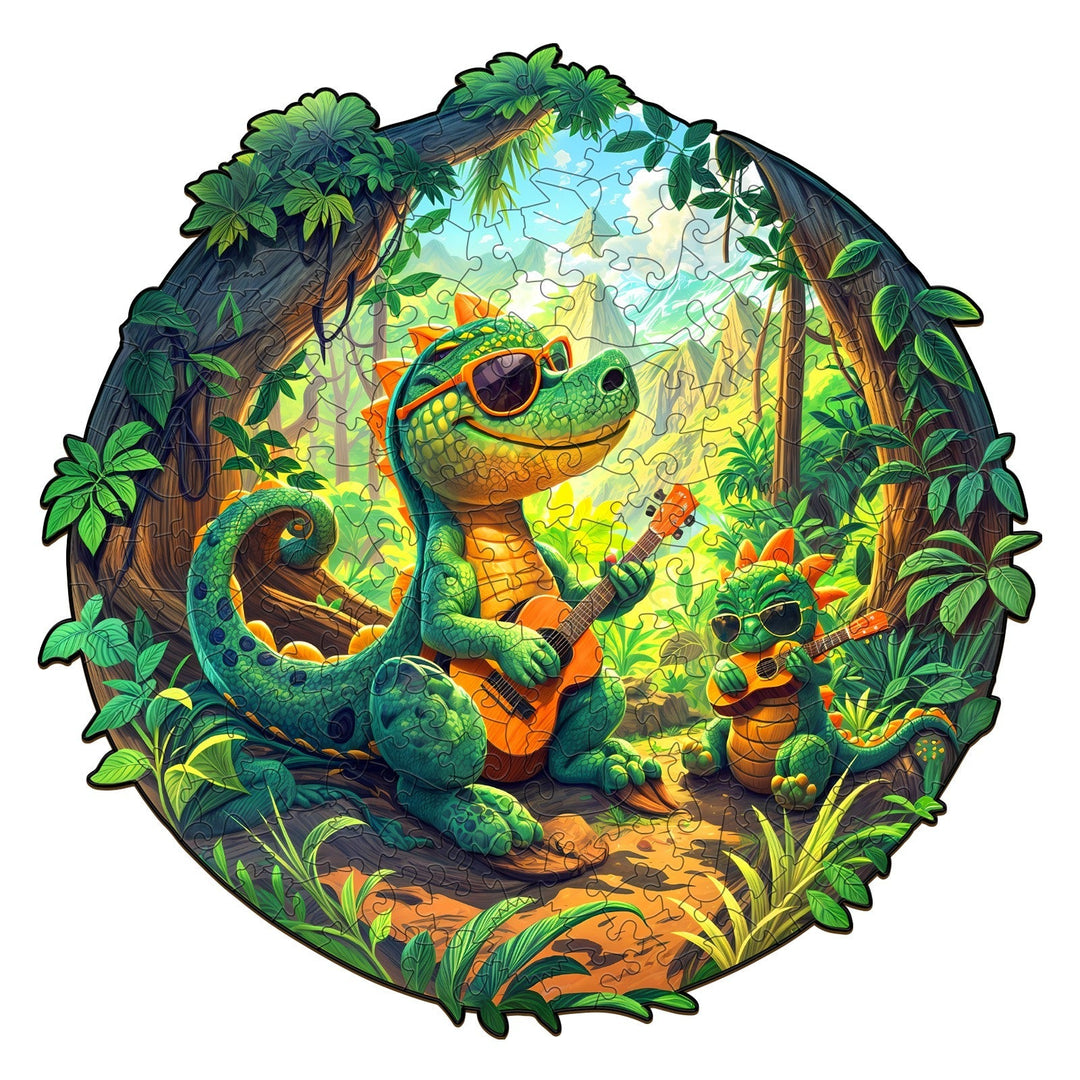 Rock Dinosaur-1 Wooden Jigsaw Puzzle-Woodbests