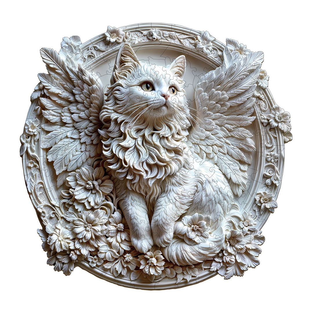 3D Engels-Katzen Holzpuzzle