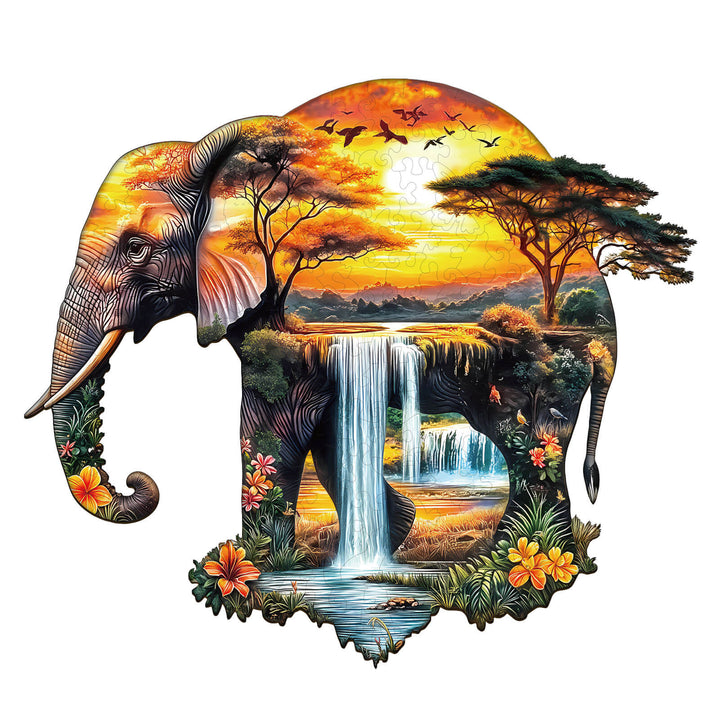 Afrikanischer-Elefant Holzpuzzle
