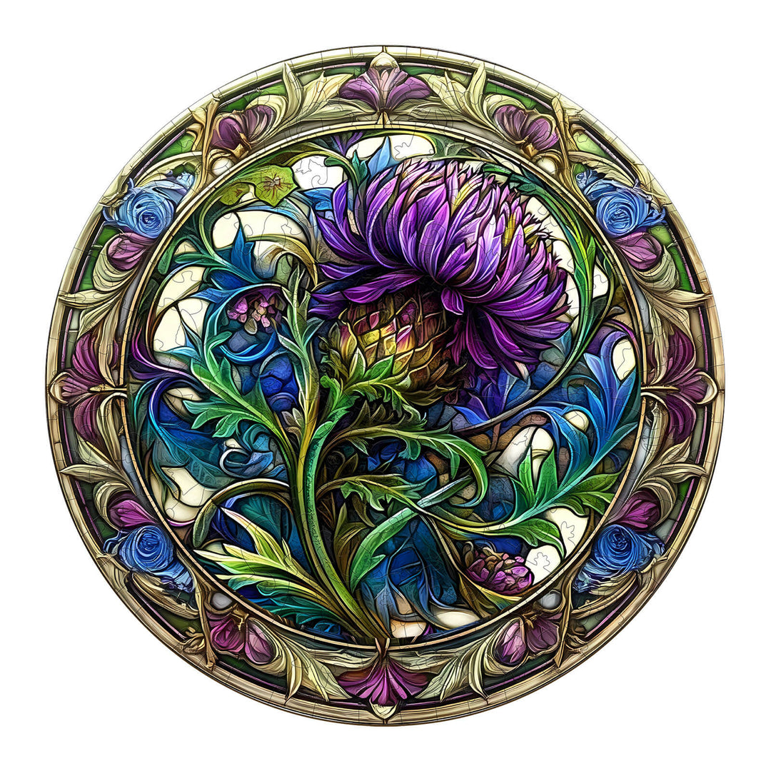 Scotch Thistle Wooden Jigsaw Puzzle - Woodbests