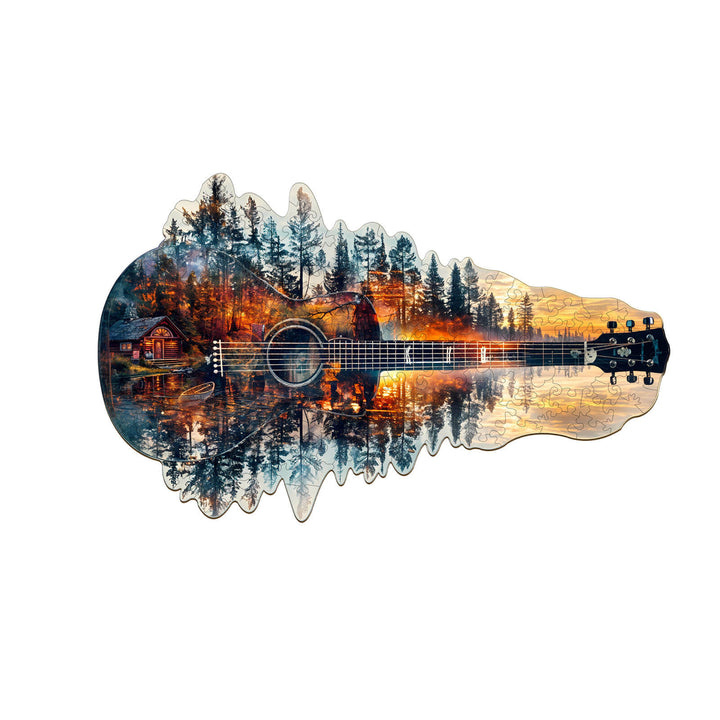 Abendrot-Gitarren Holzpuzzle