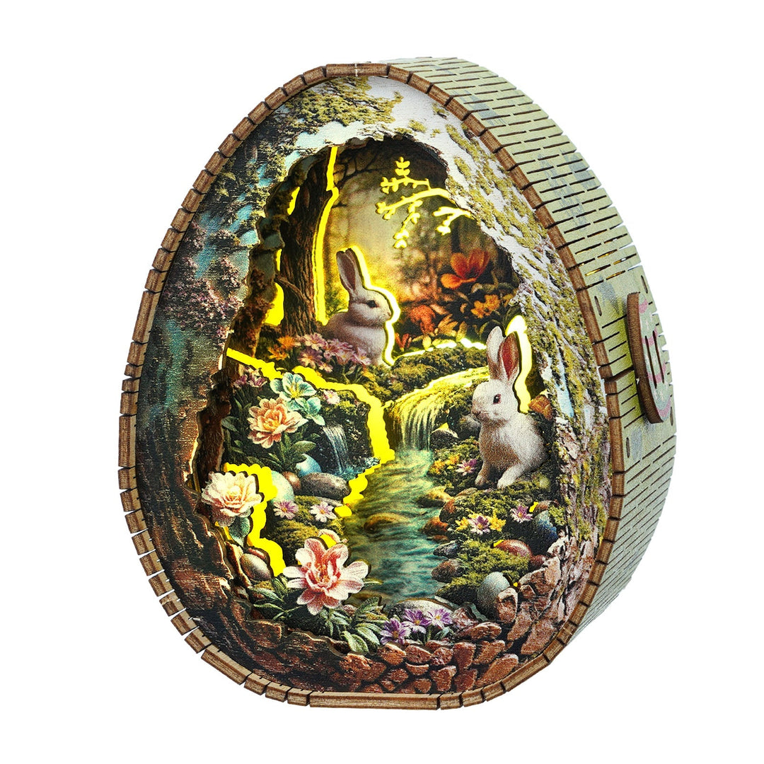 Hase am Bach - 3D Holz Nachtlicht Bausatz