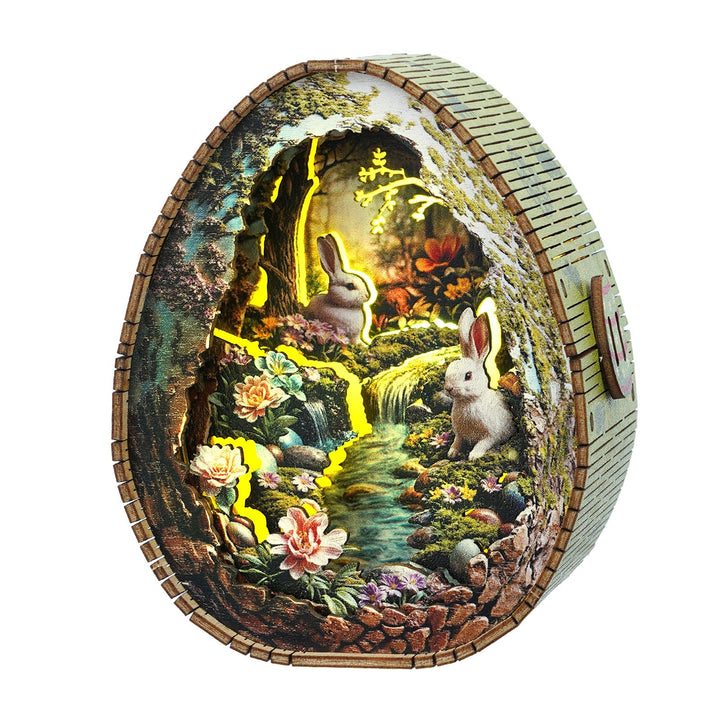 Hase am Bach - 3D Holz Nachtlicht Bausatz