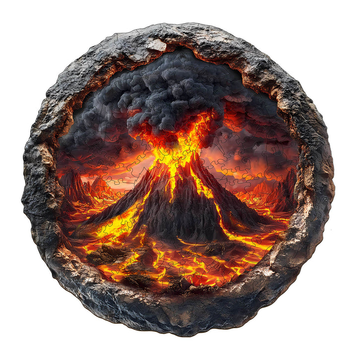 3D Volcanic Eruption Wooden Jigsaw Puzzle - Woodbests