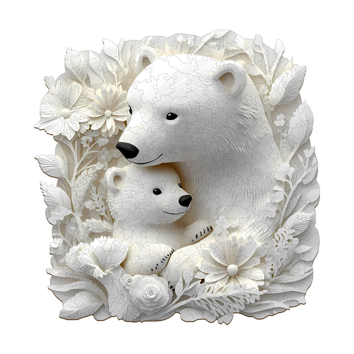 Eisbärenfamilie Holzpuzzle