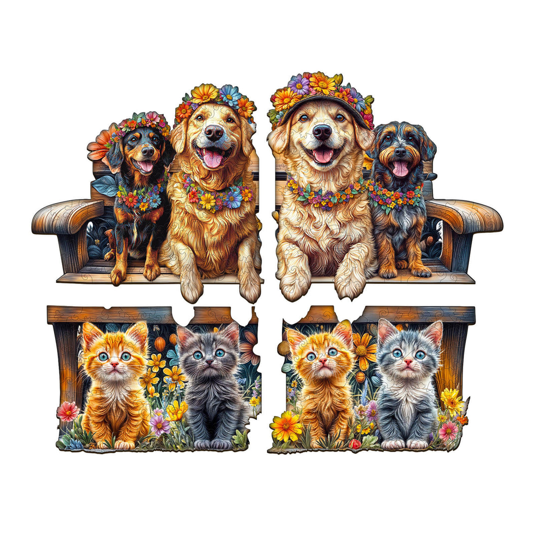 Party Puzzle-Tierische Parkbank