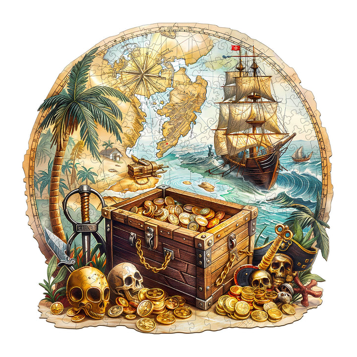 Goldene Reise Holzpuzzle