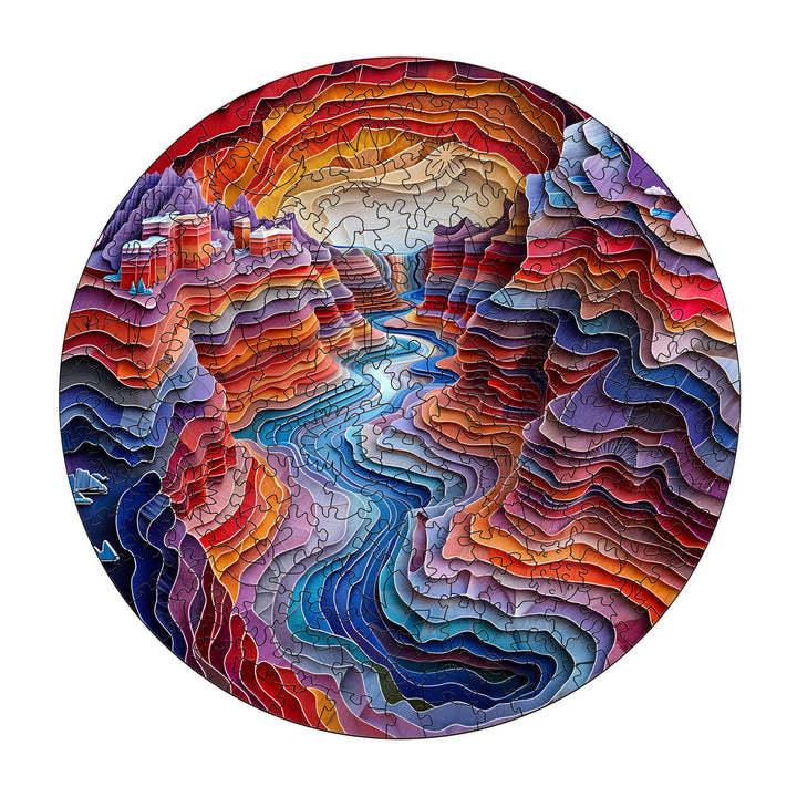 3D Colorful Canyon Wooden Jigsaw Puzzle - Woodbests