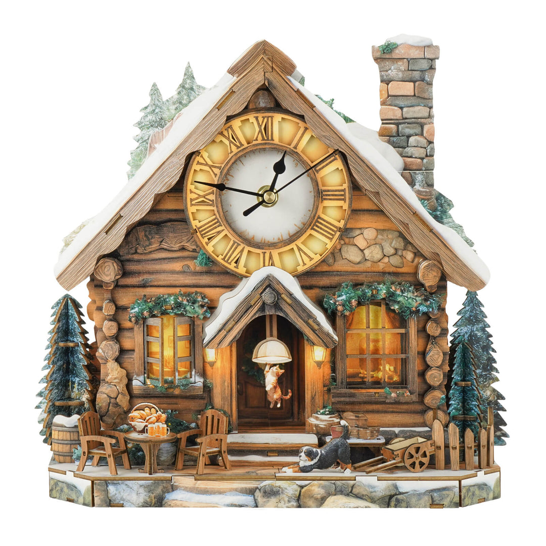 Schweizer Chalet – 3D Holzuhr Puzzle Bastelset