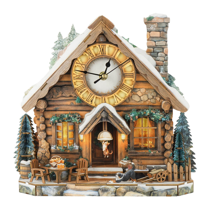 Schweizer Chalet – 3D Holzuhr Puzzle Bastelset