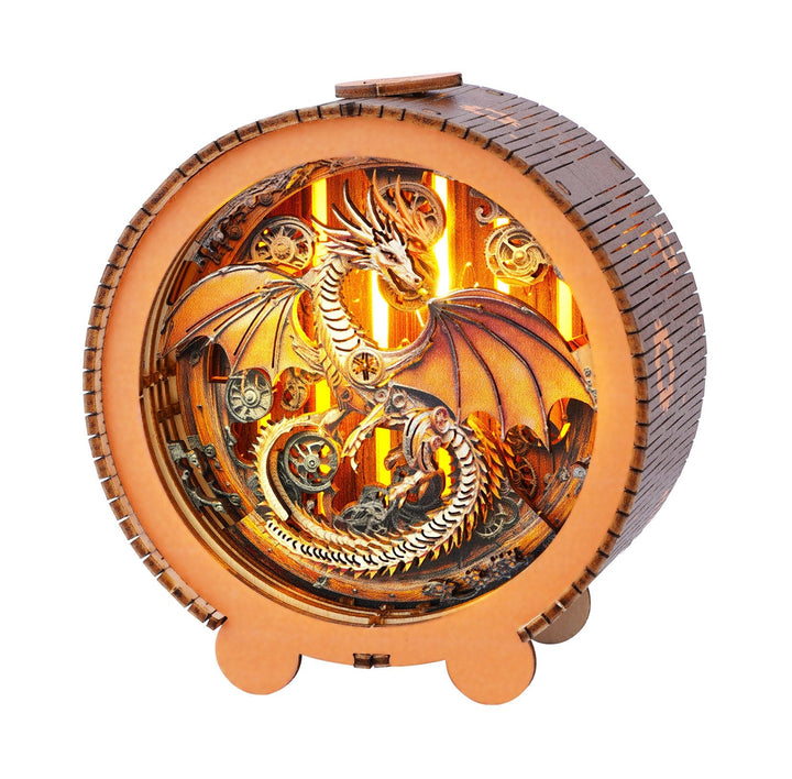 Mechanischer Drachen - 3D Holz Nachtlicht Bausatz