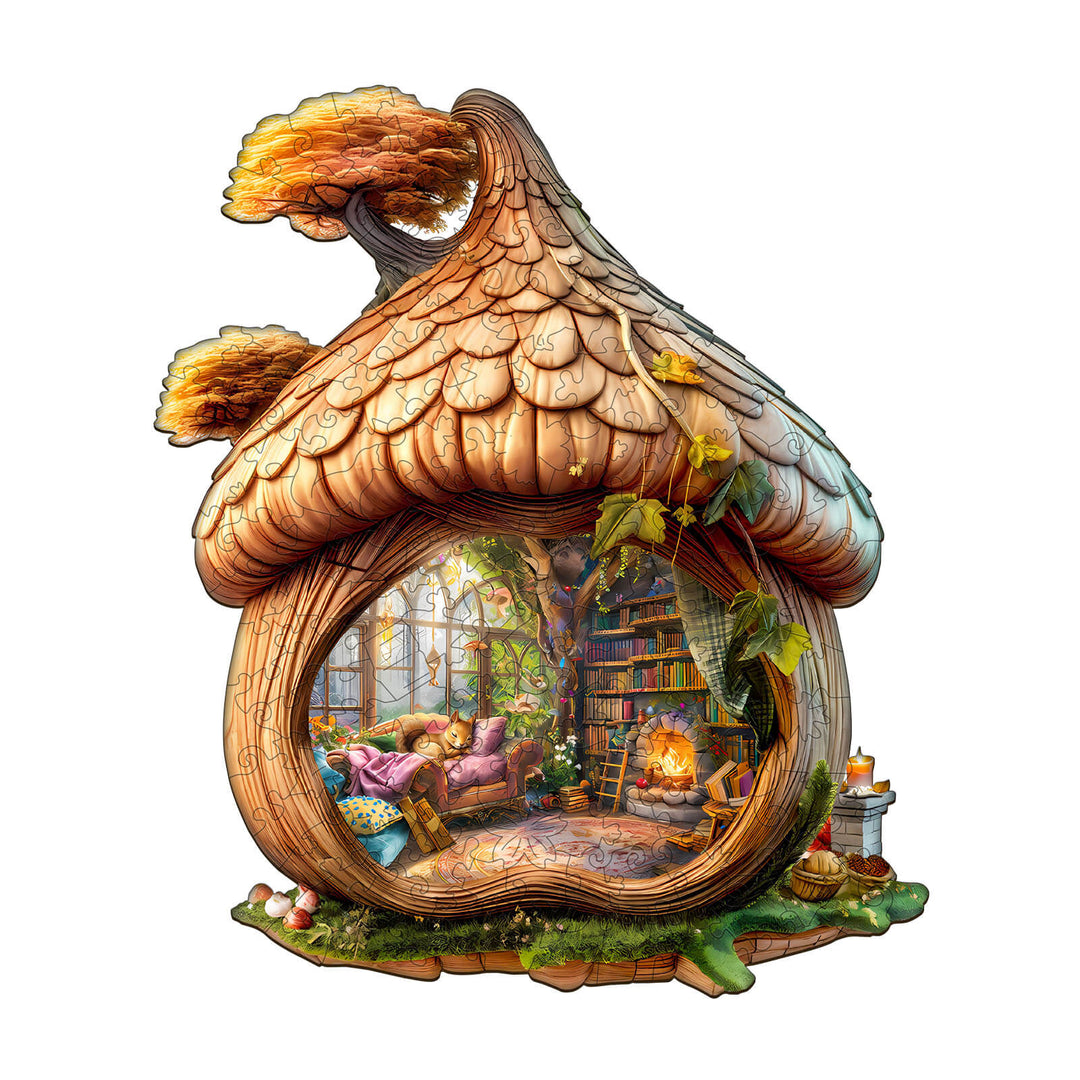 Eichhörnchen-Haus Holzpuzzle