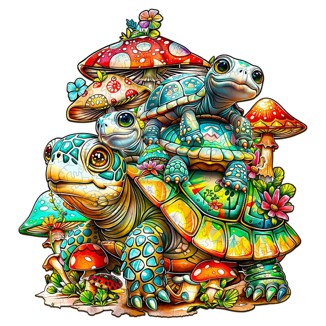Turtle family Wooden Jigsaw Puzzle - By Woodbests