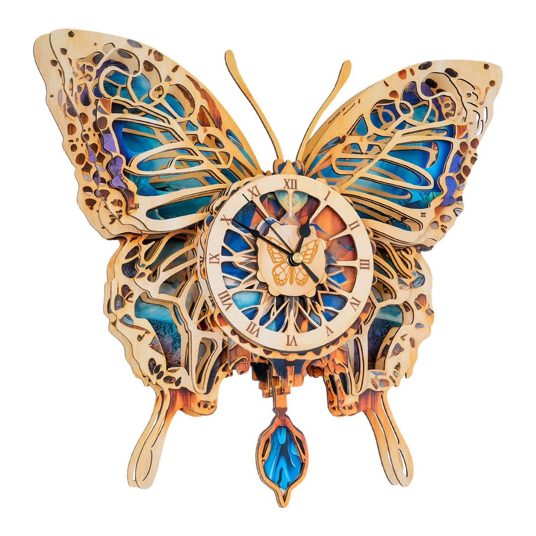 Schmetterling – 3D Holzuhr Puzzle Bastelset