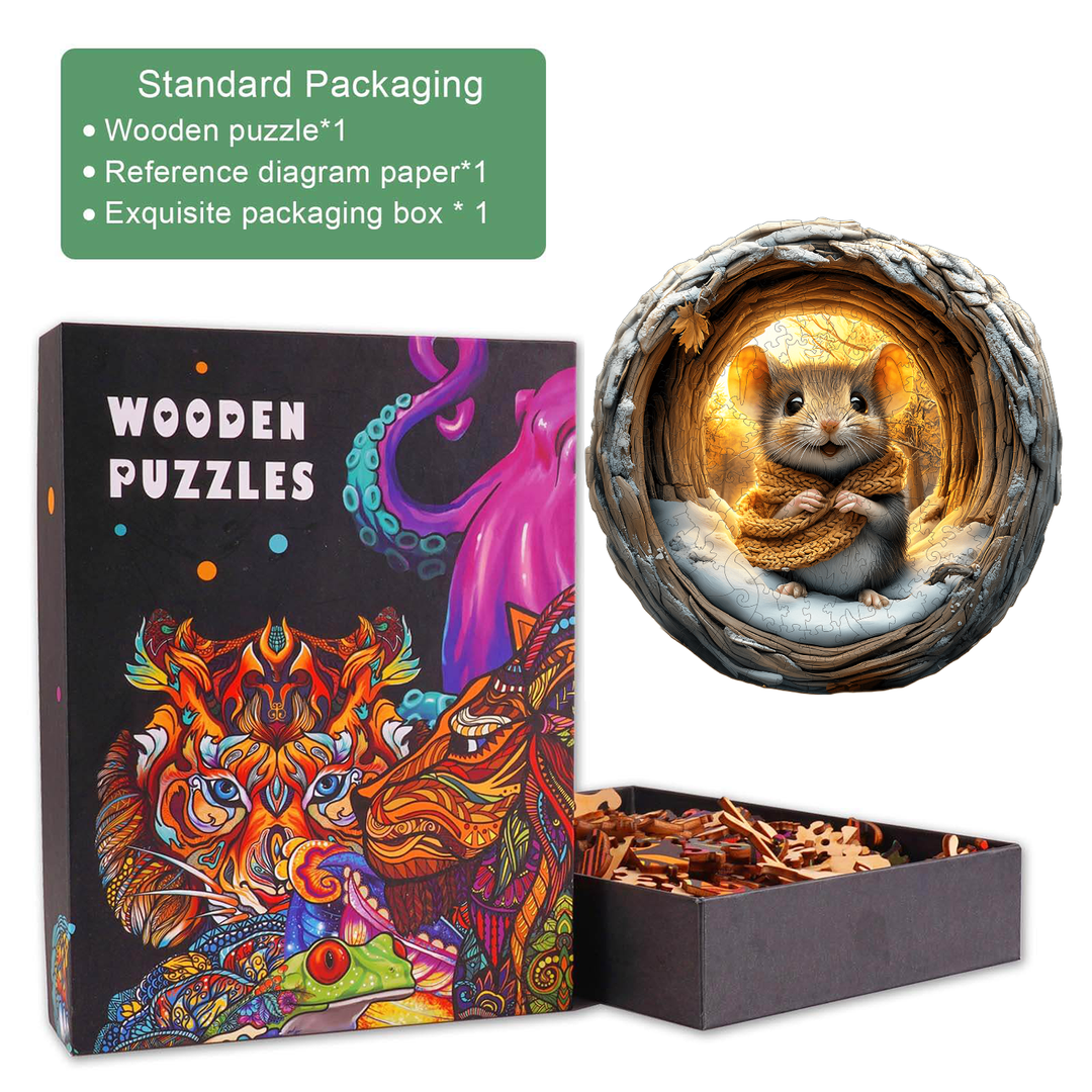 Höhlenmaus Holzpuzzle