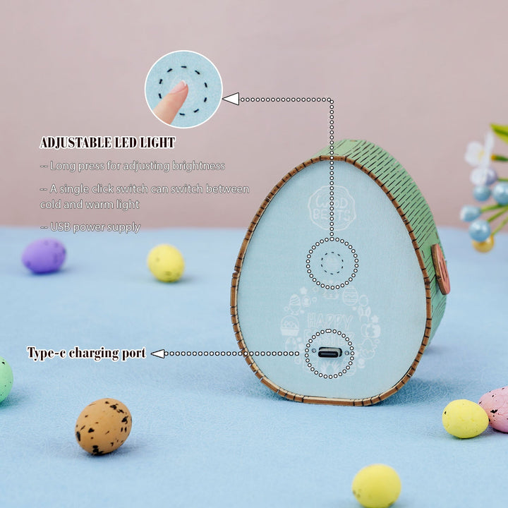 Osterhase mit Eiern - 3D Holz Nachtlicht Bausatz