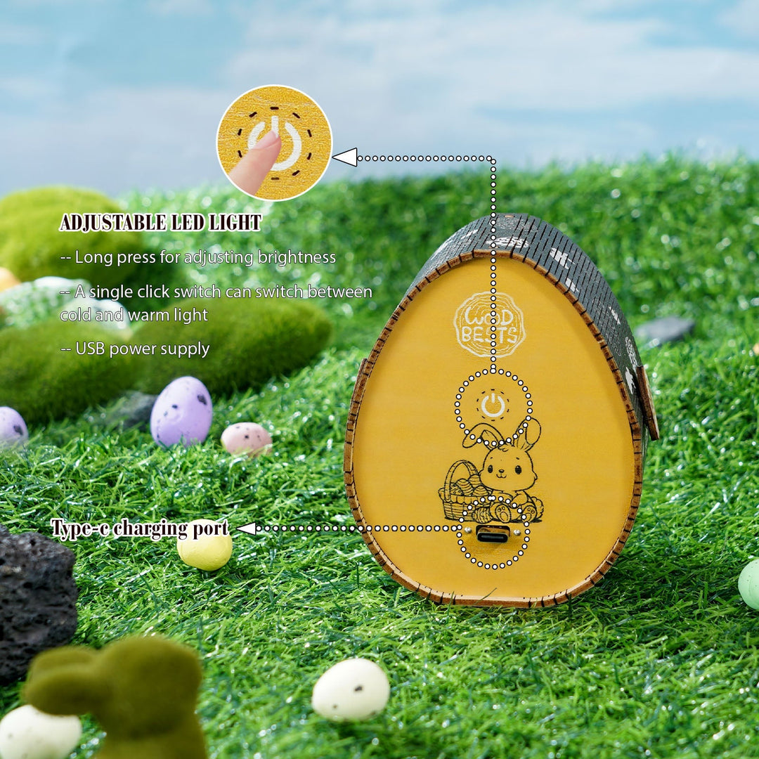 Hase im Wald - 3D Holz Nachtlicht Bausatz