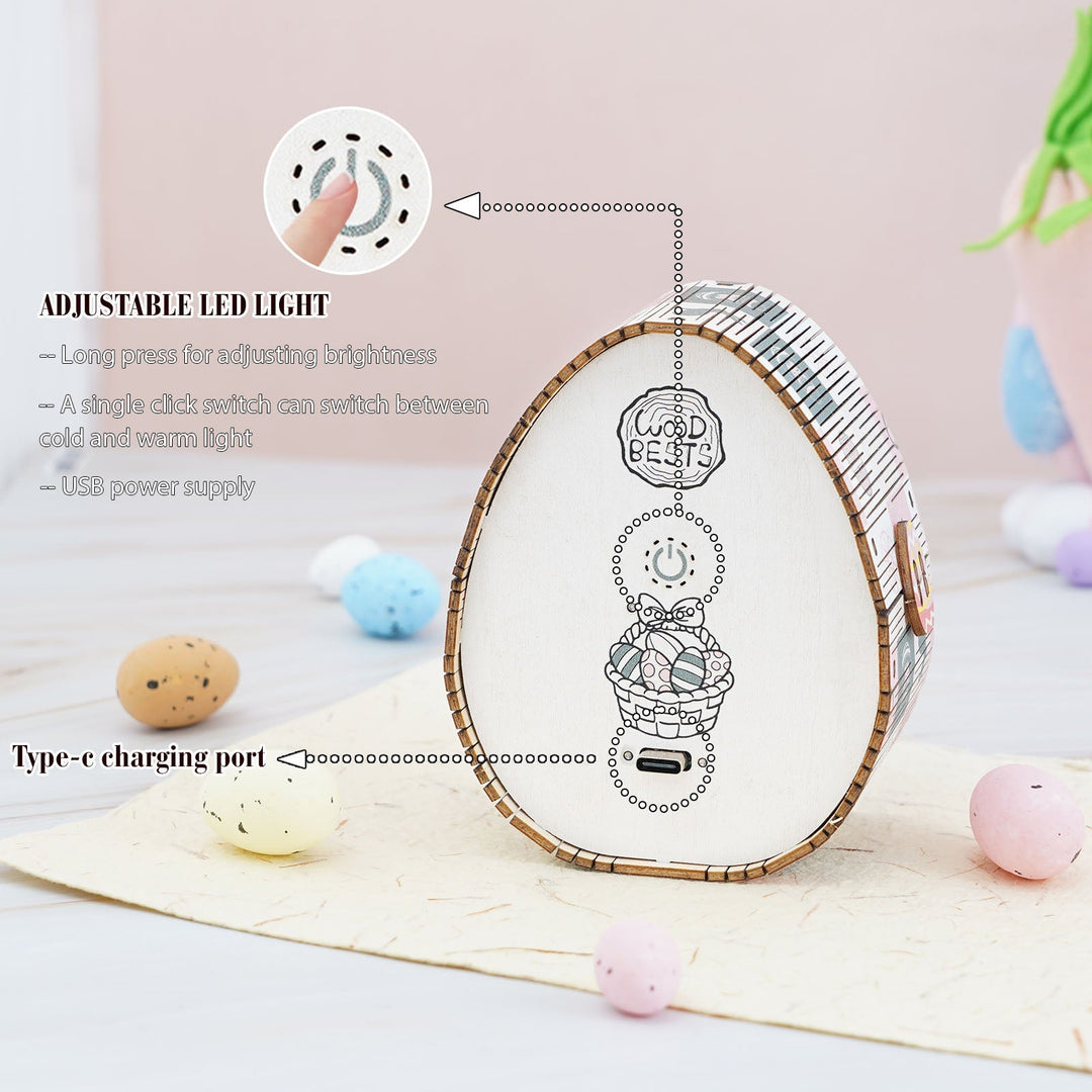 Osterei Geheimreich - 3D Holz Nachtlicht Bausatz