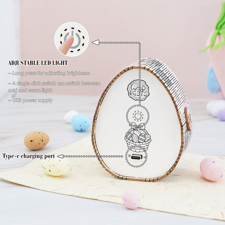 Osterei Geheimreich - 3D Holz Nachtlicht Bausatz