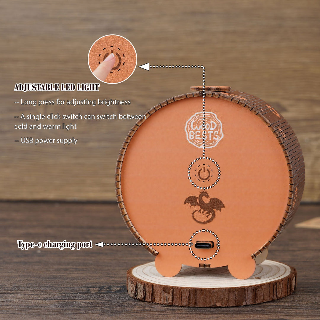 Mechanischer Drachen - 3D Holz Nachtlicht Bausatz