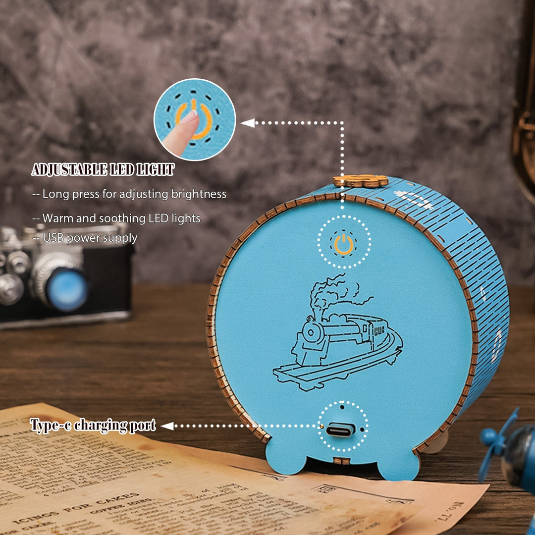 Steam Train Kit - 3D Wooden Puzzle Night Light - Woodbests