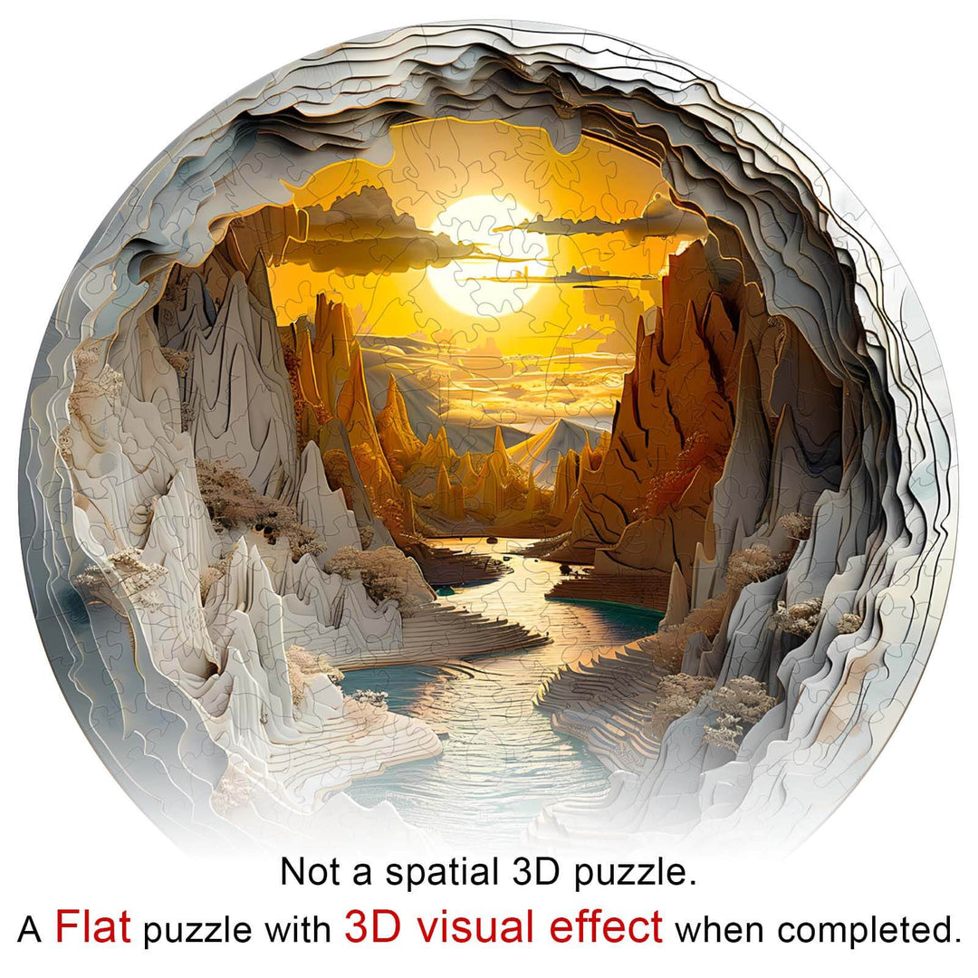 3D vision inside the cave-1 Wooden Jigsaw Puzzle - By Woodbests