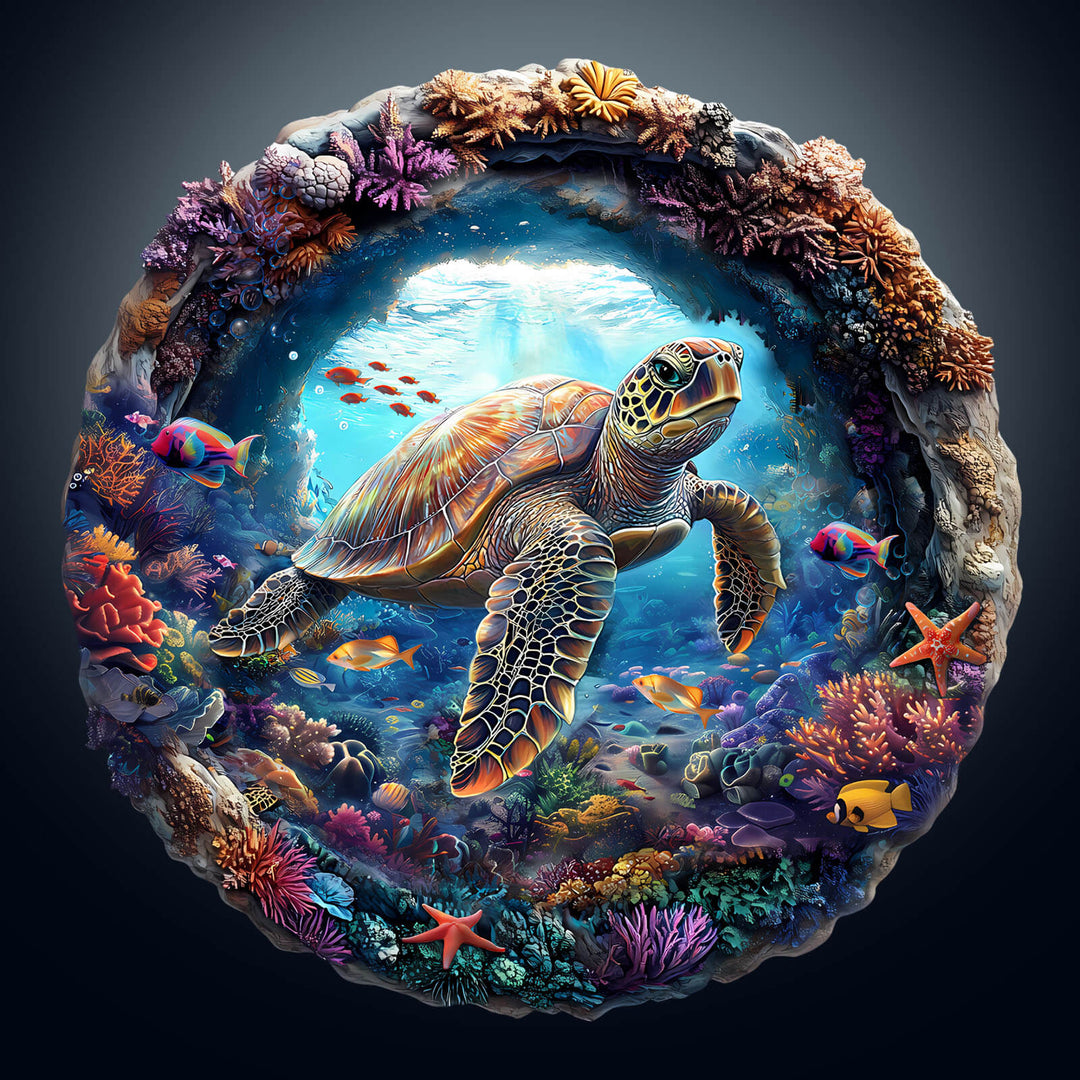 3D Turtle Wooden Jigsaw Puzzle - By Woodbests