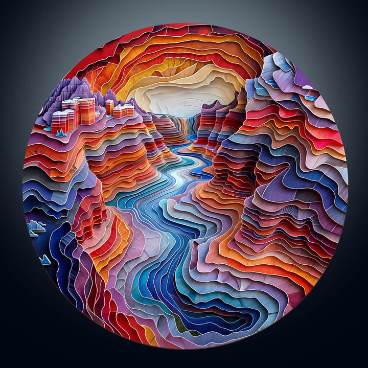 3D Colorful Canyon Wooden Jigsaw Puzzle - Woodbests