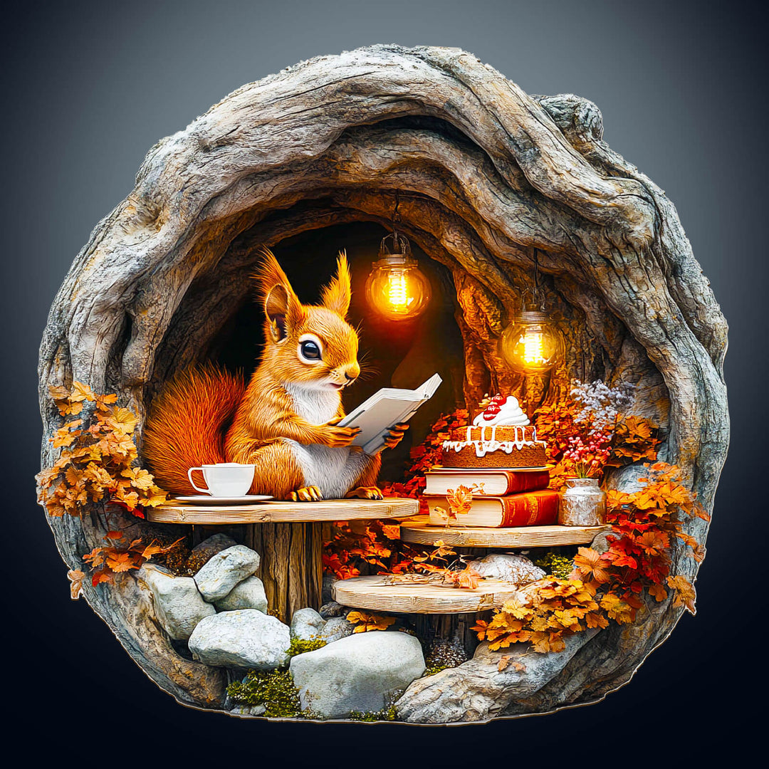 3D Burrow Squirrel Wooden Jigsaw Puzzle - By Woodbests