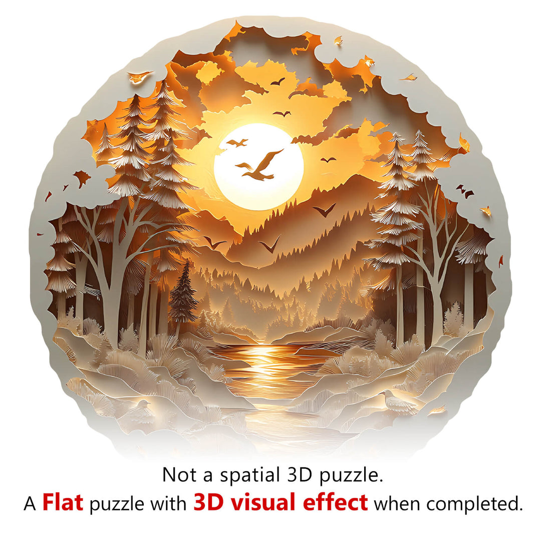 3D Paper Scenery Wooden Jigsaw Puzzle - By Woodbests