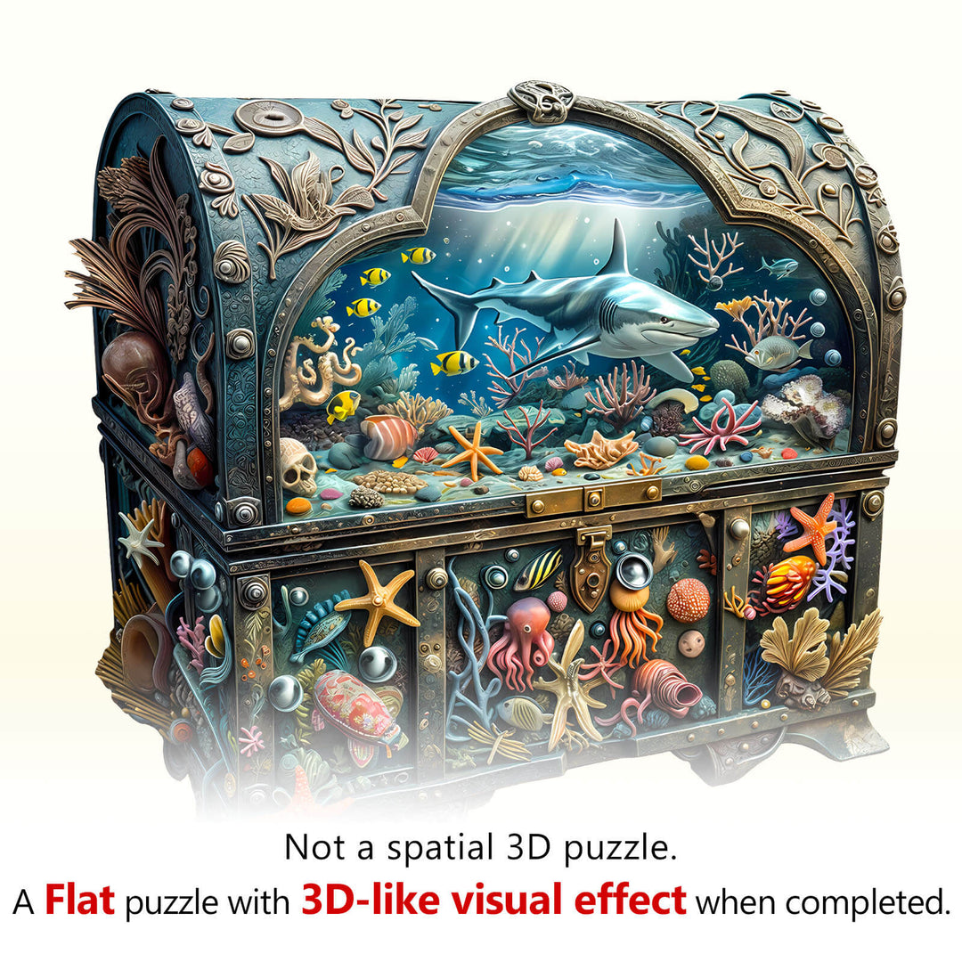 3D-Schatztruhe-Ozean-2 Holzpuzzle