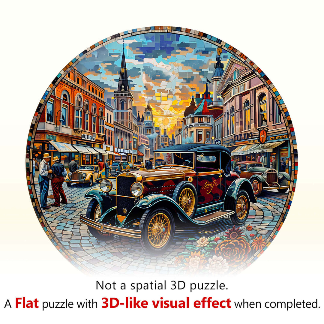 Retro Street Wooden Jigsaw Puzzle
