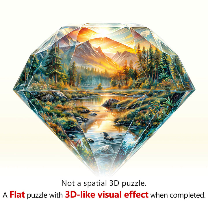 Diamant-Landschaft Holzpuzzle