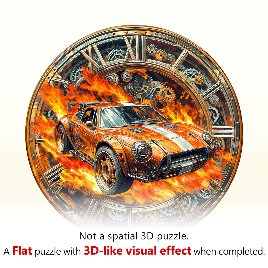 Rasantes Renn-Puzzle aus Holz