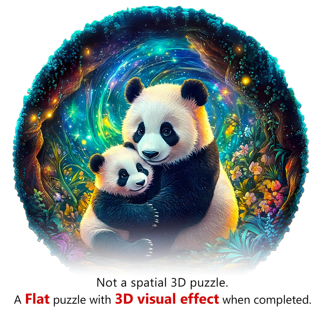3D Pandafamilie Holzpuzzle