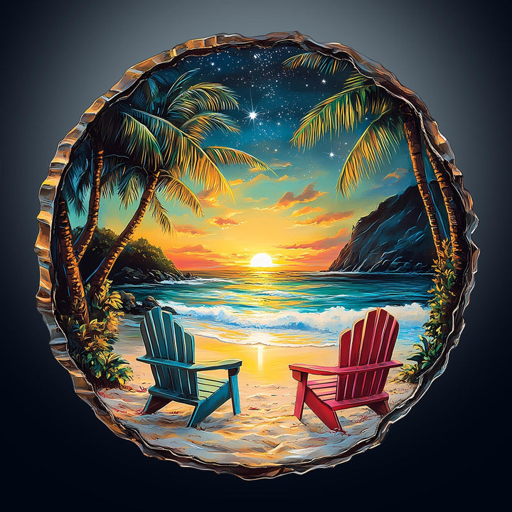 3D Sunset Beach Wooden Jigsaw Puzzle - By Woodbests