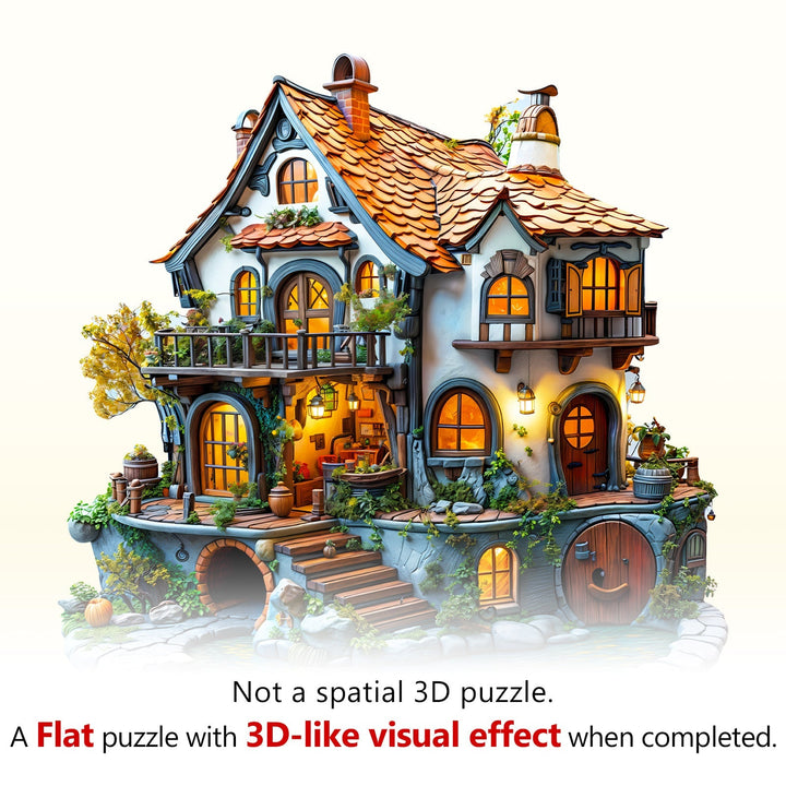 3D Glow Cottage Wooden Jigsaw Puzzle