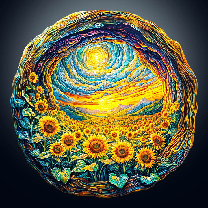 Sonnenlicht-Felder Holzpuzzle