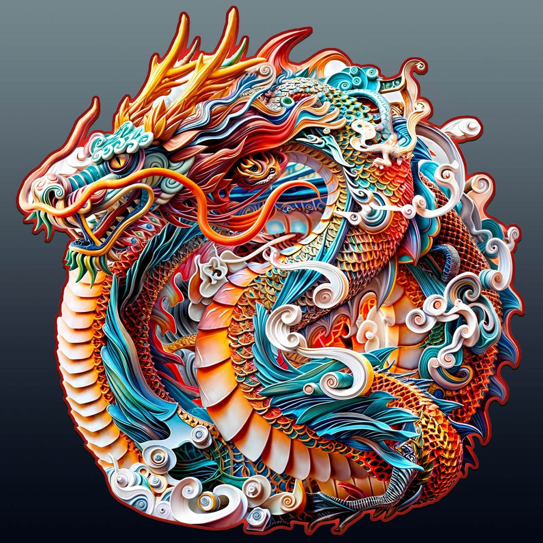 3D Chinese Dragon-2 Wooden Jigsaw Puzzle - By Woodbests