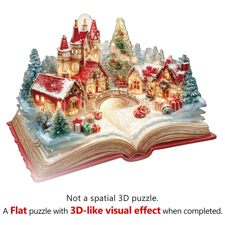 Weihnachts-Pop-up-Buch Holzpuzzle