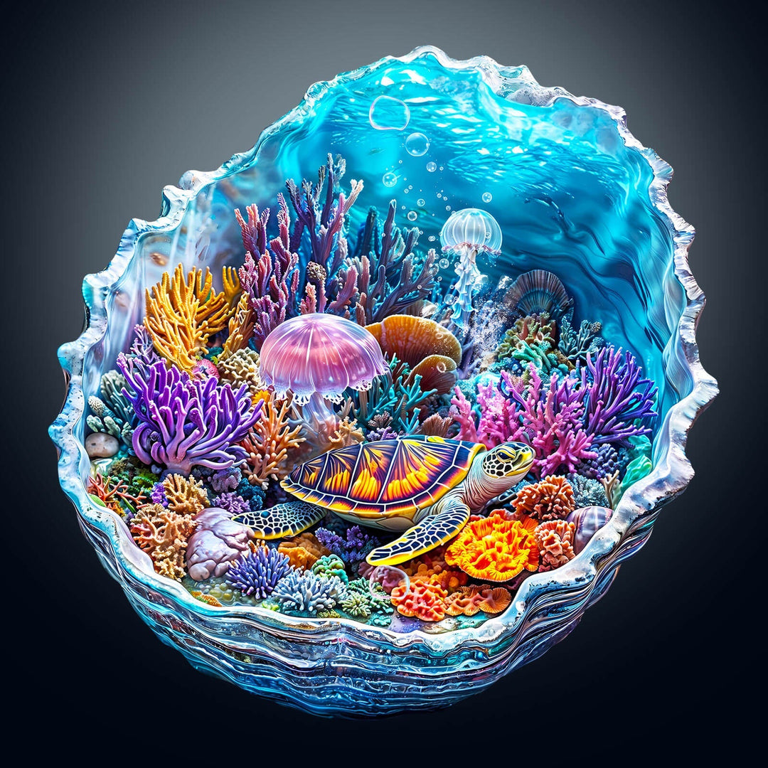 3D Ocean's Embrace Wooden Jigsaw Puzzle - Woodbests