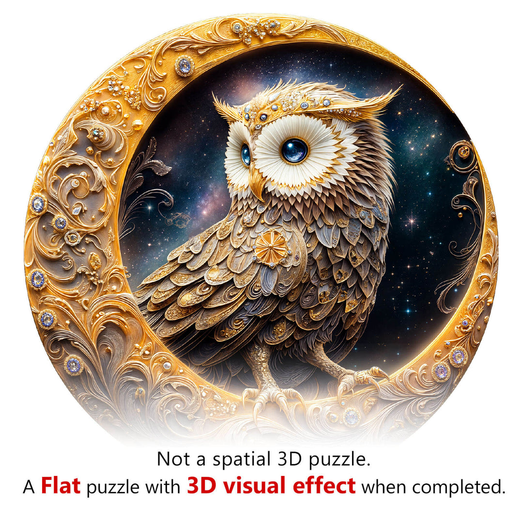 Mond-Eule Holzpuzzle